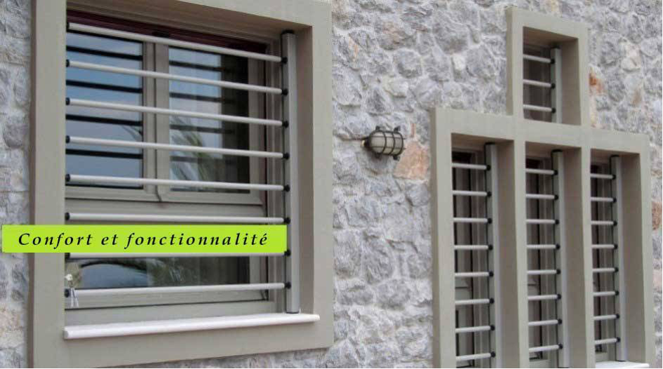 Grille fixe avec barreau amovible - Grille de défense.fr
